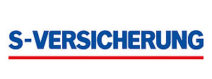 Blaues Logo der S-Versicherung, rot unterstrichen