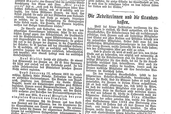 Das Frauenstimmrecht in Frankreich. In: Arbeiterinnen-Zeitung 1911 (Zeitungstext)