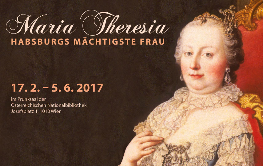 Portrait von Maria Theresia mit grauer Perücke und festlicher Kleidung