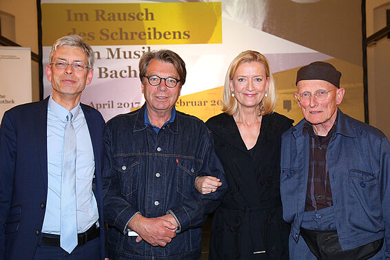 Dr. Bernhard Fetz, Schriftsteller Peter Rosei, GD Dr. Johanna Rachinger, Bodo Hell 