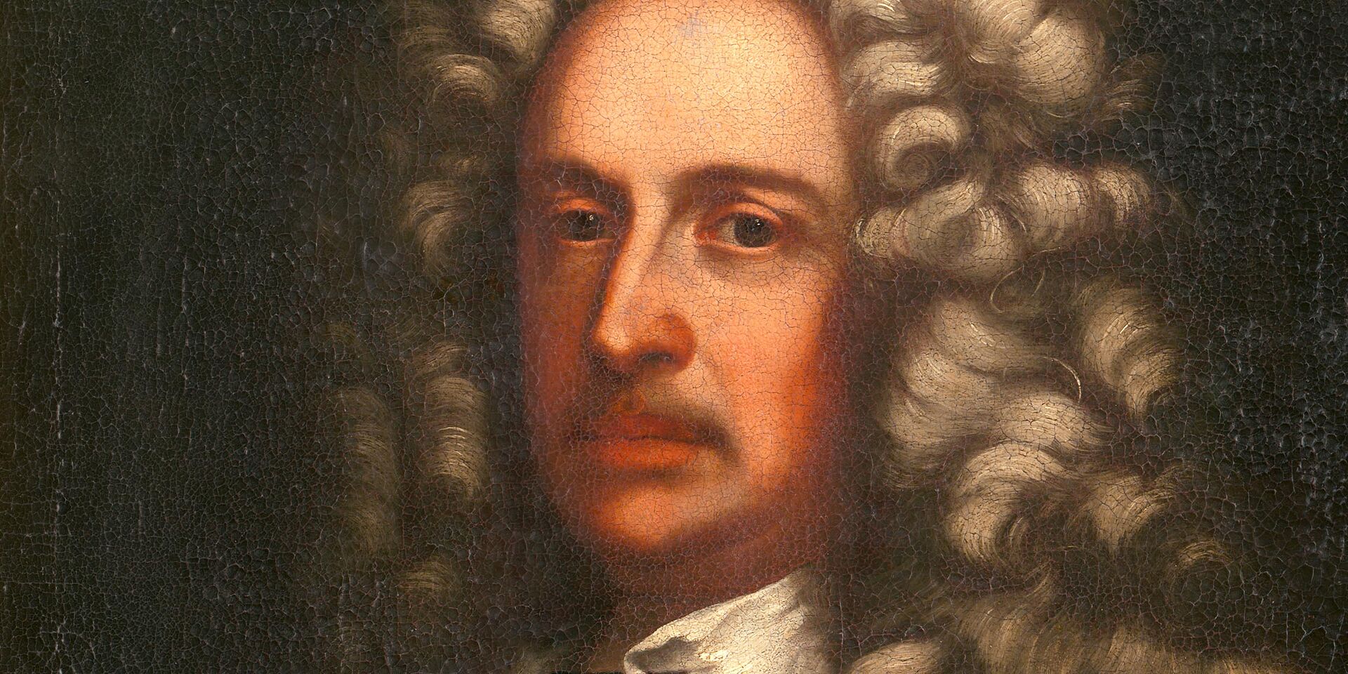 Ausschnitt eines Porträt-Gemäldes von einem Mann mit grauen Locken