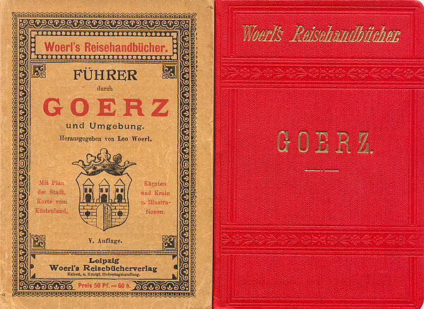 Links die Broschur-Ausgabe des Goerz-Führers von 1900, rechts die leinengebundene von 1886 aus der Bibliothek von Kaiserin Elisabeth