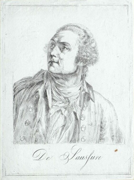Gezeichnetes Bleistiftportrait von de Saussure