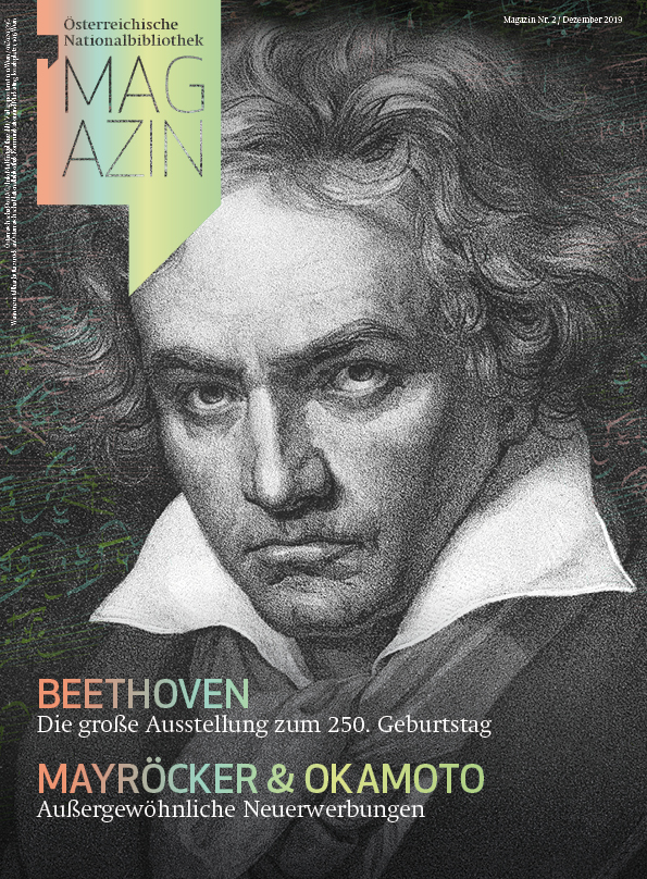 Portrait von Ludwig van Beethoven am Cover des ÖNB Magazins 2019/01