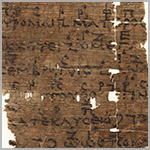 Teil eines beschädigten Papyrus