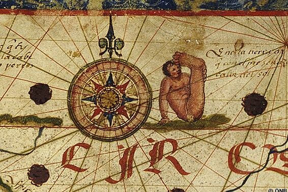 Nackter Mensch und Kompass, Kartendetail