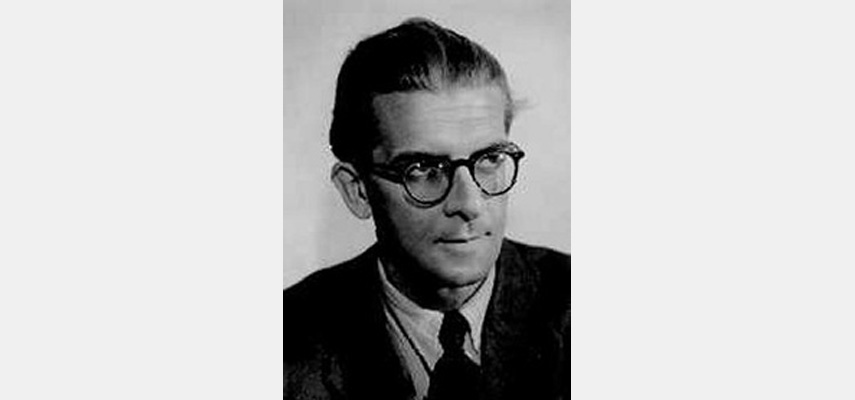 Porträtfoto, Mann mit Krawatte und Brille, schwarz-weiß