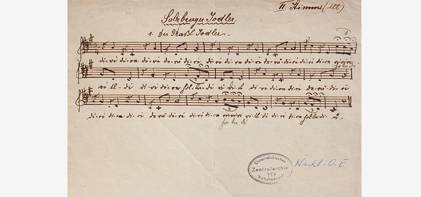 Handschrift, Liedblatt: “Salzburger Jodler”, Sig: ÖN 04-(1)-5-4