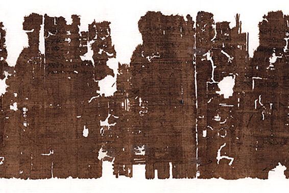 Beschädigtes Papyrus mit Homer Text