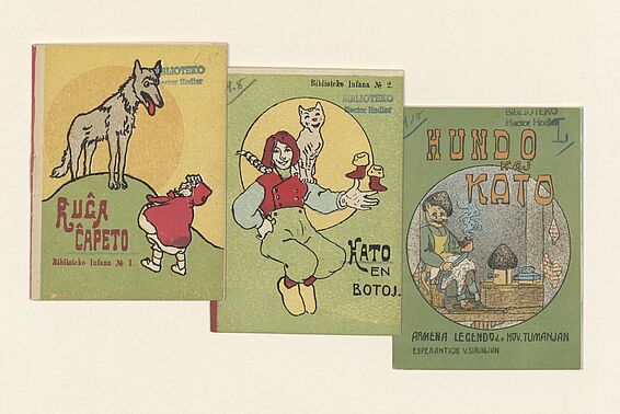 Drei Cover von Kinderbüchern mit bunten Illustrationen