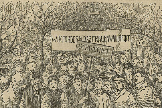Titelblatt der Arbeitertzeitung, 20. März 1911. Überschrift "Die Frauen und ihr Recht"