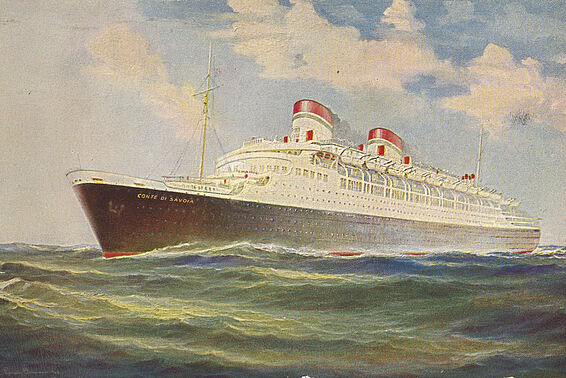 Gemälde von Schiff auf dem Meer