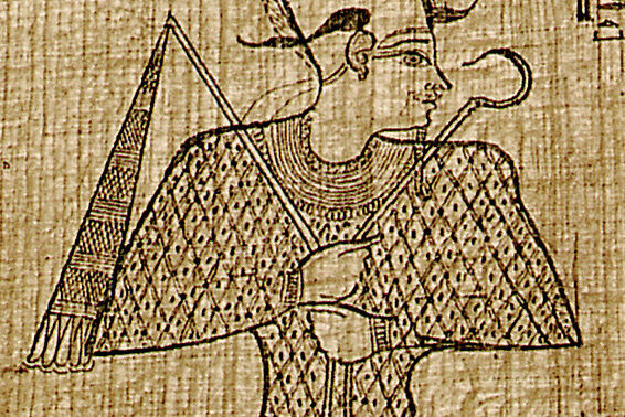 Osiris aus dem Totenbuch der Taruma ptolemäische Zeit auf einem Papyrus