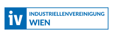 Blau-Weißes Logo der IV Industriellenvereinigung Wien
