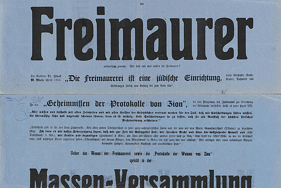 Nationalsozialistisches Plakat gegen Freimaurer
