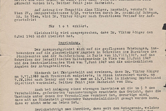Typed text on old paper