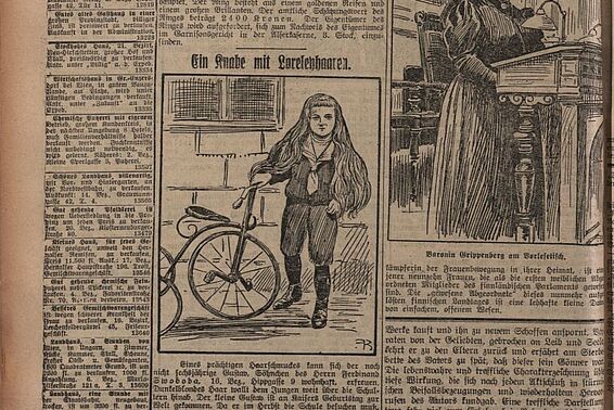 Baronin Grippenberg am Vorlesetisch. Ein weiblicher Parlamentarier. In: Illustrierte Kronen-Zeitung, 9. Jg., Nr. 3011, Ausgabe 17. Mai 1908, Seite 22