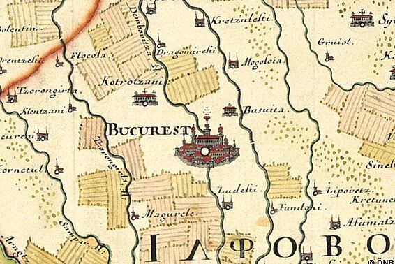 Landkarte mit Streifen, Detail