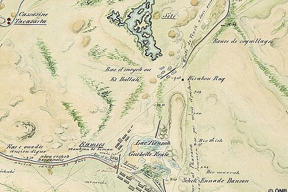 Detail, Alois Negrelli, Adolphe Linant de Bellefonds, Suezkanal-Planung, um 1847
