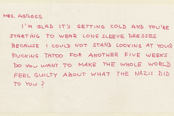 Note in red ink