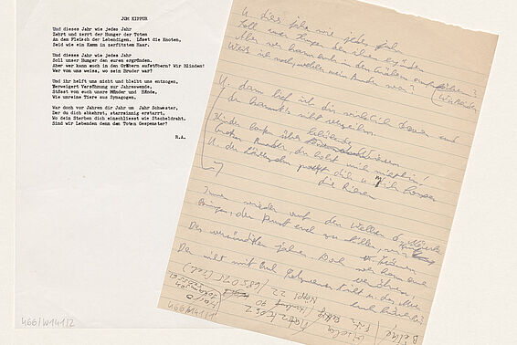 a poem, typed and handwritten
