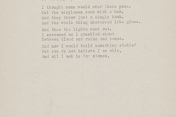 Typed text on paper