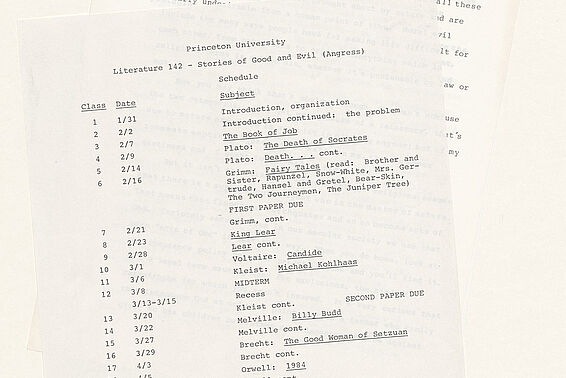 Two sheets of paper with text and a list