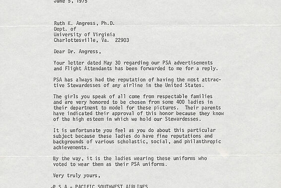 Typed letter with plane on the head