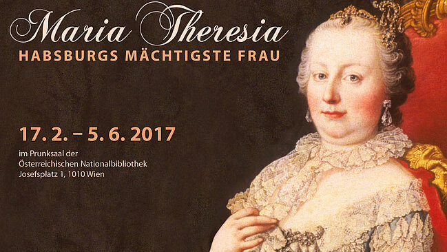 Portrait von Maria Theresia mit grauer Perücke und festlicher Kleidung