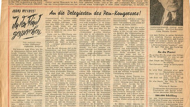 Zeitungsartikel mit Foto. 