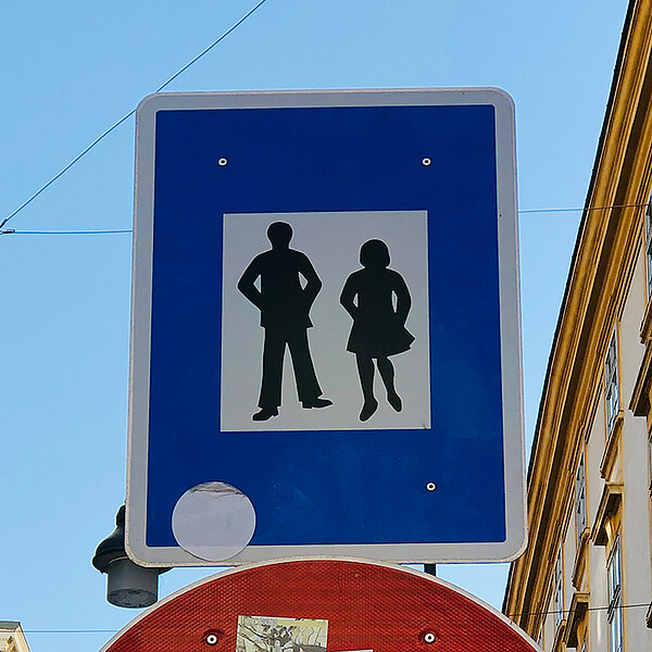 Foto von Fußgängerzonenschild