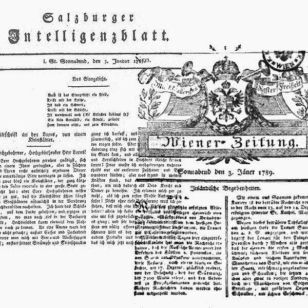 Zwei alte Zeitungstitelseiten