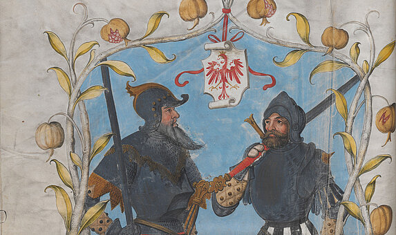 Zwei Ritter aus dem Ambraser Heldenbuch