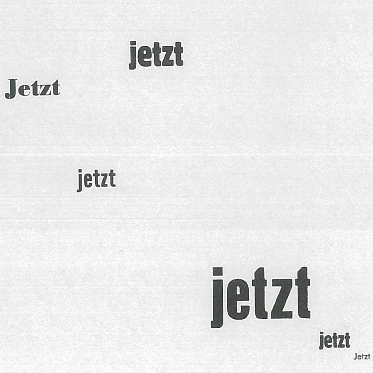 Collage, wiederholt das Wort "Jetzt"