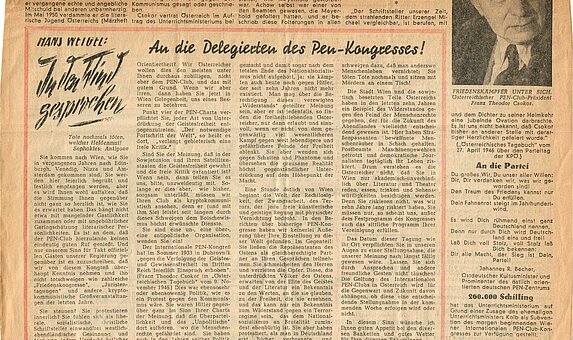 Zeitungsartikel mit Foto. 