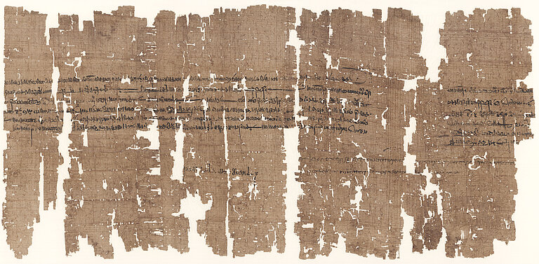 Papyrus mit einem Absatz Text.