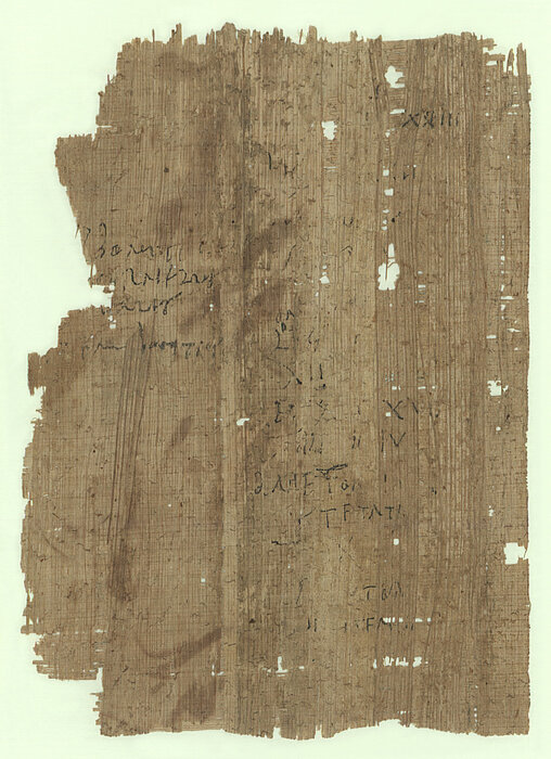 Scan eines Papyrus mit Namensliste