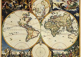 Abbildung einer Weltkarte von Nicolas Joannes Visscher