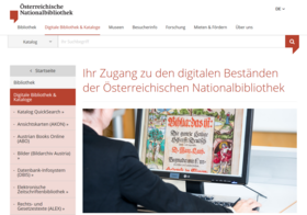 Screenshot der alten ÖNB Website