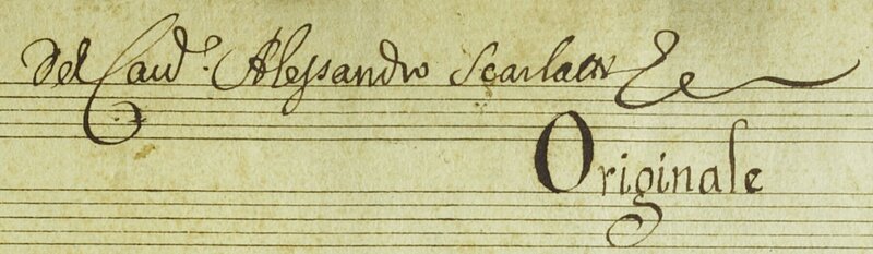 Unterschrift auf einem Notenblatt.