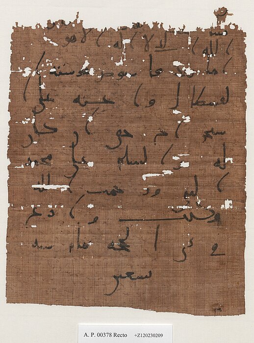 Papyurs mit arabischer Schrift.