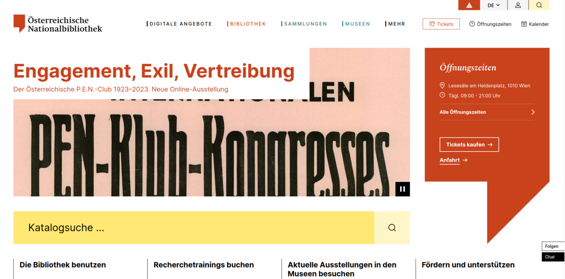 Screenshot der Österreichischen Nationalbibliothek, Screenshot.