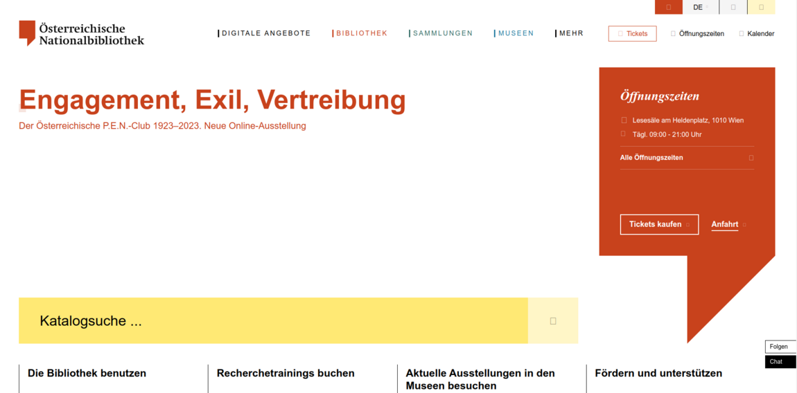 ONBWebseiteHeritrix.pn Screenshot einer Website mit Logo der Österreichischen Nationalbibliothek.