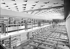 Empty reading room from above