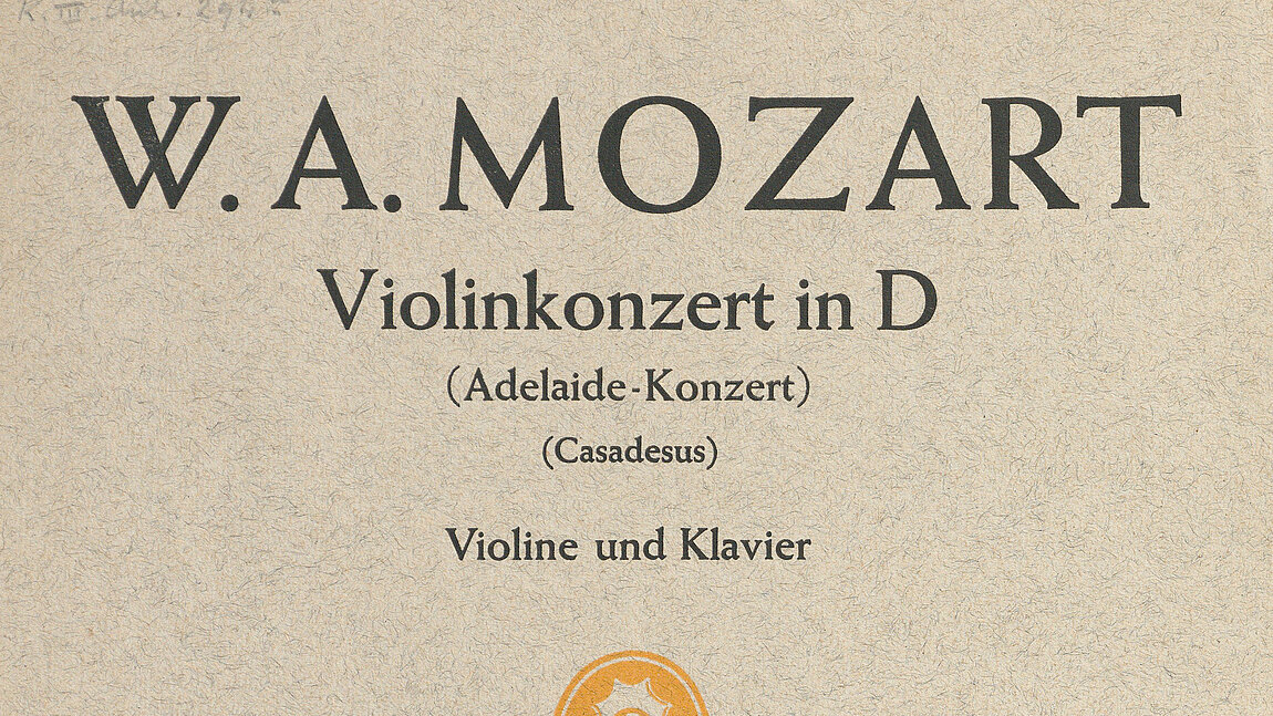 Buchtitel mit "W. A. Mozart, Violinkonzert"