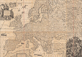 Abbildung einer Karte von Europa, ca. 1705