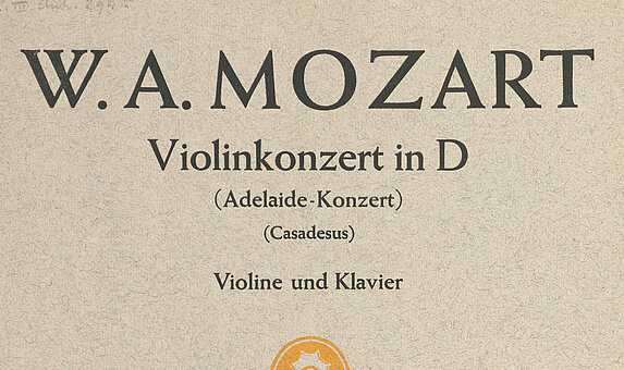 Buchtitel mit "W. A. Mozart, Violinkonzert"