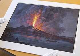 Ein Aquarell aus dem Jahre 1834, darstellend den Ausbruch des Vesuvs Ein Aquarell aus dem Jahre 1834, darstellend den Ausbruch des Vesuvs