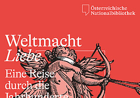 ONB_Pressebild_Weltmacht_Liebe_Plakat.jpg Rotes Plakat mit pinkem Armor.