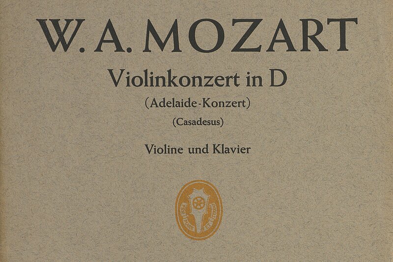Titelblatt mit "W. A. Mozart" in großer Schrift.
